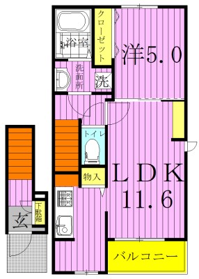 サンモール吉岡Ⅱ 203号室 間取り