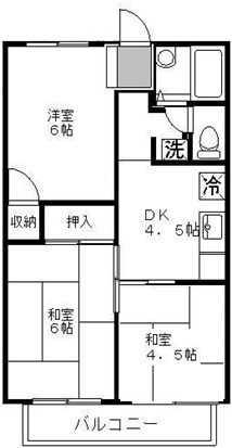 パールハイツ吉田 105号室 間取り