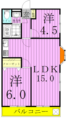 ハイツリバービュー 201号室 間取り