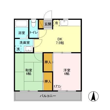 雅弐番館 102号室 間取り