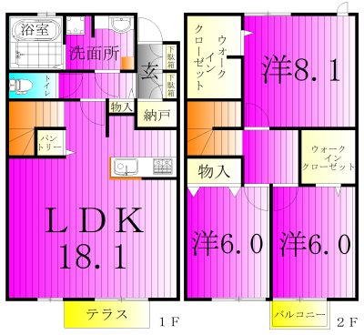 BLESS HOUSE柏西町　Ｄ棟  105号室 間取り