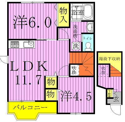 フラワータウンＣ 202号室 間取り