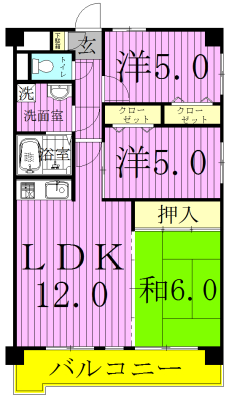 メイア天王台 507号室 間取り