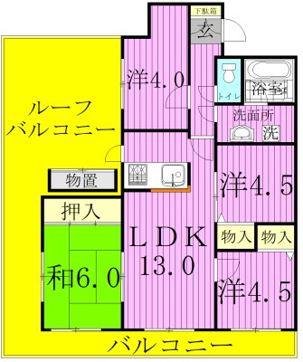 トーカンマンション北小金 501号室 間取り