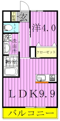 ユニヴェール 201号室 間取り