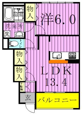 ソル　ヴィヴァーチェ 103号室 間取り