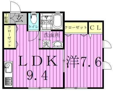 コンフォーレ六実 102号室 間取り