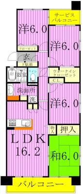 レジディア東松戸 208号室 間取り