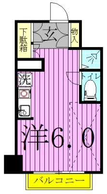 palette 柏 307号室 間取り