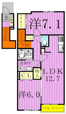 グラシオッソ（鎌ケ谷市） 203号室 間取り