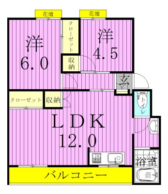 源七第一コーポラス 202号室 間取り