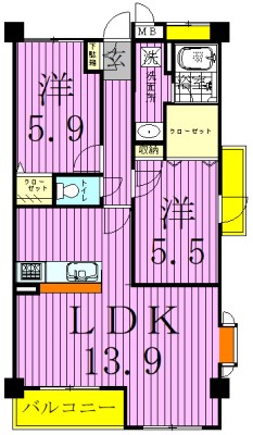 ヌーベルバーグ常盤平　 401号室 間取り