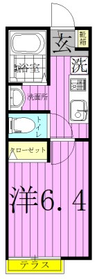 ムーンリバー北小金 101号室 間取り