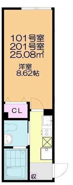 グランパーク鎌ヶ谷 201号室 間取り