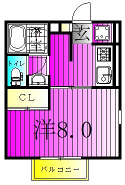 プロウ新柏 202号室 間取り