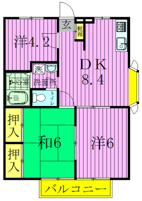 ラブリーホームB 101号室 間取り