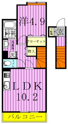 エクセレント南柏 202号室 間取り