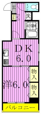 タウンコートサカエ 603号室 間取り