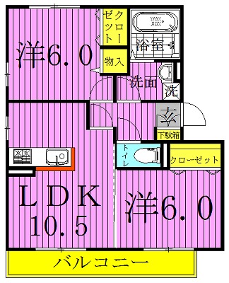リ・サクラA 302号室 間取り