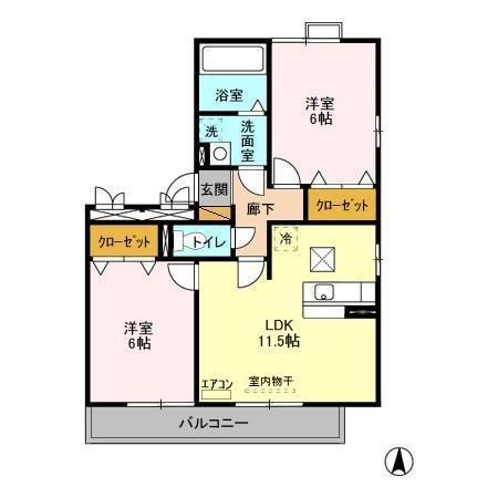 グランドゥールⅠ 101号室 間取り