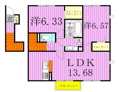オーク大島田A 202号室 間取り