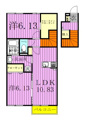 オーク大島田Ｂ 202号室 間取り