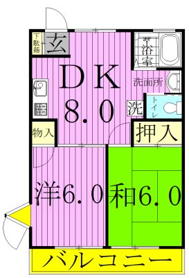 グリーンコート 203号室 間取り