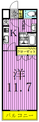ヴェルメゾン 206号室 間取り
