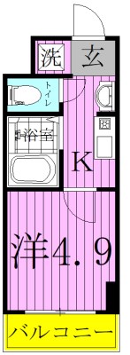 西馬橋マンション 607号室 間取り