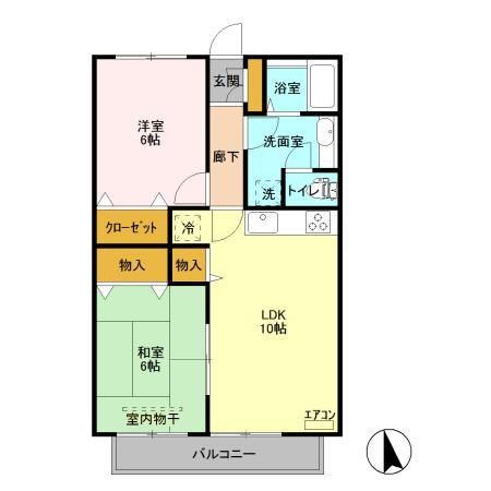 クレア鰭ヶ崎  202号室 間取り