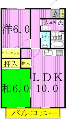 クレア鰭ヶ崎  201号室 間取り