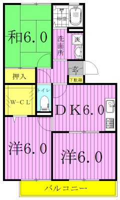 ジュネススズキ 305号室 間取り