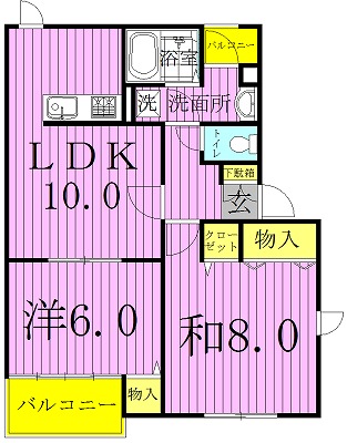 ファンタジーＢ 104号室 間取り