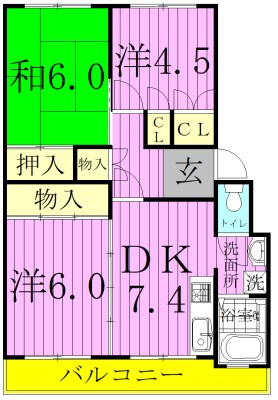 オークマ第三レジデンス 202号室 間取り