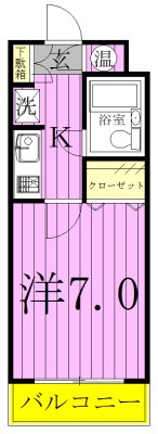 松戸ハイツ第二 104号室 間取り