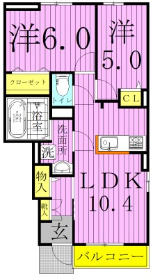エターナリーⅠ 104号室 間取り