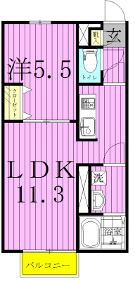 アムール　結 101号室 間取り