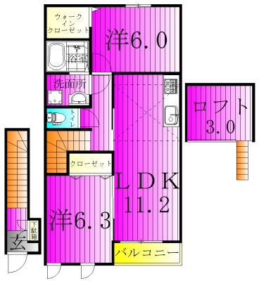 ミリュー 202号室 間取り