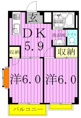 パークシティ北鎌ヶ谷 202号室 間取り