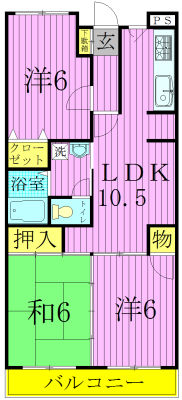 第３パールメゾン増田 402号室 間取り
