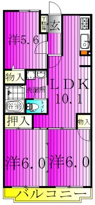 第３パールメゾン増田 402号室 間取り