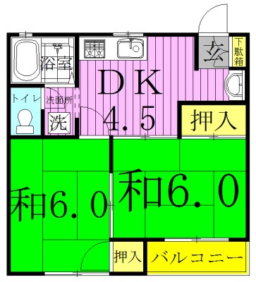 コーポ・グリーンヒル 102号室 間取り