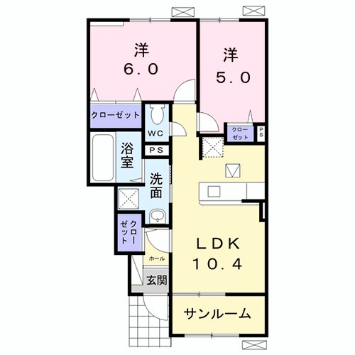 オーチャードＣ 103号室 間取り