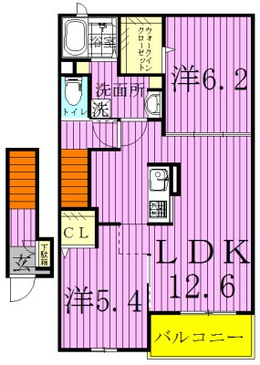 サンモール 204号室 間取り