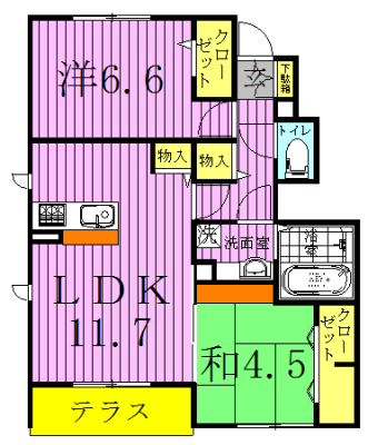 京～ミヤコ～Ⅲ 101号室 間取り