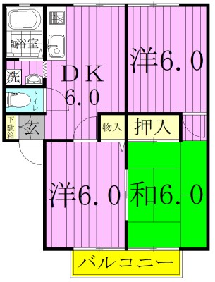 ジュネス松戸 203号室 間取り