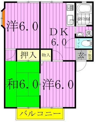 ジュネス松戸 205号室 間取り