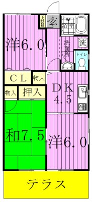 サブラインセジュール 101号室 間取り
