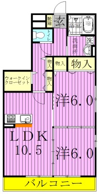 コスモヒルズ 201号室 間取り