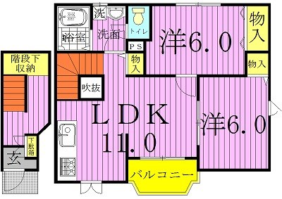 アーバンアイリス Ⅱ 201号室 間取り